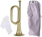Gold Bugle Cavalry Trumpet Brass Instrument For School Band Cavalry Beginner 