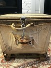 Vintage Dandux 3 Bu Industrial Canvas Laundry Tote Storage Bin Wood Crate Lid