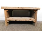 Antique Reclaimed Barn Hvy Solid Oak Bench W Storage Shelf Coffee Table 30x17x16