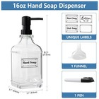 Bpfy 3 Pack Glass Soap Dispenser With Pump  17oz 500ml Square Clear 