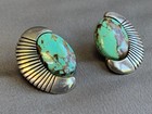 Sterling Silver Signed Turquoise Earrings 9 78g Fine Jewelry Navajo Style  read 