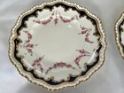 Set Of 4 Antique 8 25    Crown Staffordshire Rose Garlands With Cobalt   Gold Rim