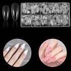 600pcs Almond Nail Tips  Clear Full Cover Fake Short full Cover  Transparent