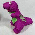 Vintage 1992 Fisher Price Puffalumps Dinosaur Purple Barney Squeaks Plush 11   