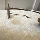 Women s Round Prada Gold Metal Frame Sunglasses Brown Tinted Plastic Lenses