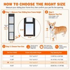 Naizea Adjustable Sliding Glass Door Pet Dog Door Aluminum Frame Lockable Clear