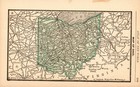 1888 Antique Ohio Map Tiny Miniature Vintage Map Of Ohio Gallery Wall Art 8318