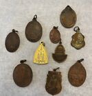 Lot Of 10 Vintage Metal Thai Buddhist Double-side Monk Amulets Lot  3
