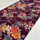 Purple Happiness  b 14x62 Long Vintage Chirimen Japanese Kimono Silk Fabric Ck18
