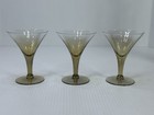 Vintage Tall Martini Cocktail Pitcher Amber  Glass 13  Applied Handle 3 Glasses