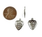 18 Vintage Silver Plated Steel Strawberry Fruit 16x12mm Pendant Bead Charms 5580