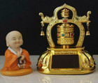 Battery solar Prayer Wheel Arch W  Bells Luck Signs Buddha Mantras Om W  Gifts