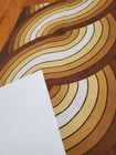 Awesome Rare Vintage Mid Century Retro 70s Brn Neutral Swirl Loop Fabric  Look 