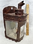 Antique Candle Lantern Primitive Early Paint Decorated Unusual Original 1800