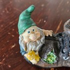 Vintage Gnome Boot Mushroom Cottagecore Figurine