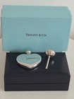 Vintage Tiffany   Co  925 Sterling Silver  Heart Perfume Flask With Funnel   