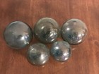 Japanese Hand Blown Glass Fishing Net Float Lot Of 5 2 5    And 3    Marked