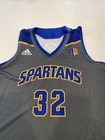 Game Worn Used Adidas San Jose State Spartans Sjsu Basketball Jersey Lrge 12  32
