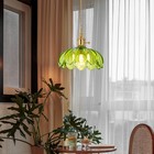 110v Vintage Glass Pendant Ceiling Light Brass Modern Adjustable Chandelier New