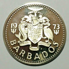 1973 Barbados 2 Dollars Coin Proof Staghorn Coral And Fish Sea Ocean Wildlife