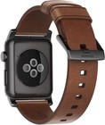 Nomad Modern Strap For Apple Watch 44mm 42mm rustic Brown Leather black Hardware