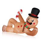9 8 Ft Lighted Christmas Inflatable     Large Lying Gingerbread Man  Built-in Led