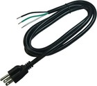 14 Awg Replacement Ac Power Cord With Open End -3 Prong 6 Ft Black Heavy Duty