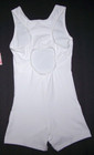 Natalie Theatricals Biketard Unitard Leotard Bike Shorts Bodysuit White New Girl
