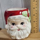 Vintage Relpo Santa Head Christmas Planter Tumbler 4   Mid Century Kitsch Taiwan