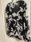 Calvin Klein Dress Blouse Sz 1x - Black    White Sheer