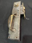 Vintage Brass 1920 s Mortise Door Lockset Handle W key Cylinder Antique Hardware