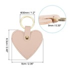 4pcs Heart Leather Keychains Heart Leather Key Fobs With Key Rings Pink