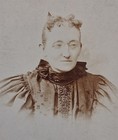 Antique Victorian Cabinet Card Woman Round Spectacles Glasses Puff Sleeves
