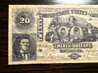 Richmond 1861 Confederate States Of America 20 Dollar Note Facsimile Paper Money