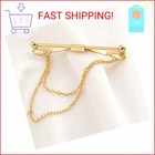 2pcs Tie Collar Bar Pin Set For Men - Classic Collar Clip With Hang Chain