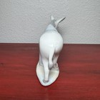 Mirmasu Porcelain Donkey Figurine Glossy White Gray Drape Ceramic Art Decor