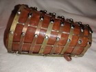 Heavy Metal Leather Gauntlet Copper Wrist Guard Cuff Bracelet Metallica Rock Htf