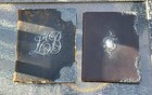 2 Vintage Antique Sterling Silver Embellishment Leather Cover Scrap Book Albums