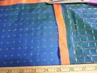 100  Silk Sari Fabric micro Embroidered On Silk Shot Of Blue green 18 x19  dolls