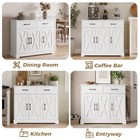 Coffee Bar Storage Cabinet  White Buffet Cabinet And Sideboard Cabinet With 2 Dr