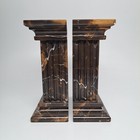 Marble Crafter Renaissance Columns Polished Black   Gold Bookends Set 7 1 8 