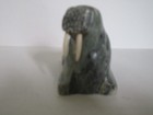 Canadian Eskimo Inuit Soapstone Walrus Carving Sculpture Signed