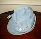 Baby Boy Blue Vintage Corduroy Cap W  Chin Strap ear Covering