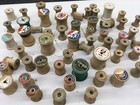 Vintage Antique Wooden Thread Spools Lot Of 60 c5