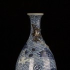 Nice Chinese Antique Art Hand Painting Blue white Porcelain Fish Vase