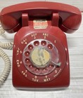Vintage Red Rotary Desk Phone     Western    Electric    Model    500 Rotary Desk Phone