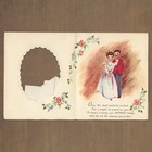 Unused Vintage 1940s Happy Anniversary Card For Couple  Victorian Bride Groom