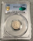 1889 3 Cent Nickel   Pcgs Au 58  cac   Excellent Original Tough Date