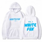 Girls White Print Foxes Pocket Hoodies Sweatshirts Casual Pullover Tops New 