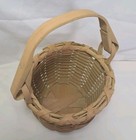 Carved Bentwood Swing Handle Basket  Rustic Farmhouse Decor  Small Egg Harvest